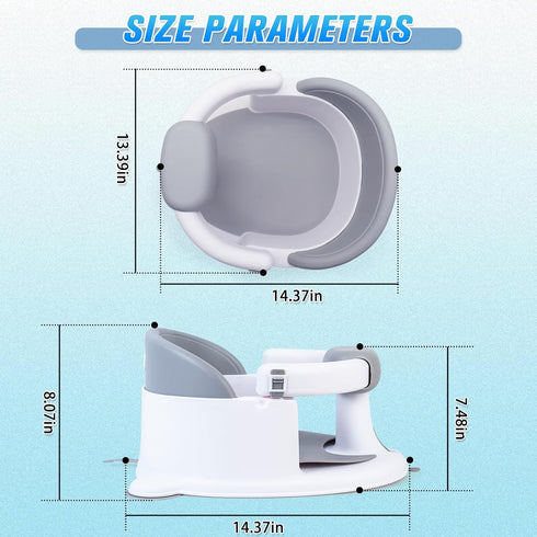 6 Mostop Baby Bath Seat for Babies Months & Up - Non-Slip Infant Bathtub Chair with Suction Cups - Sit Up Bath Seat