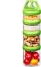SELEWARE Portable Stackable Food Storage Containers, 4 Piece Jars 31oz, Twist Lock System, Airtight Leak-proof Green