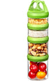 SELEWARE Portable Stackable Food Storage Containers, 4 Piece Jars 31oz, Twist Lock System, Airtight Leak-proof Green