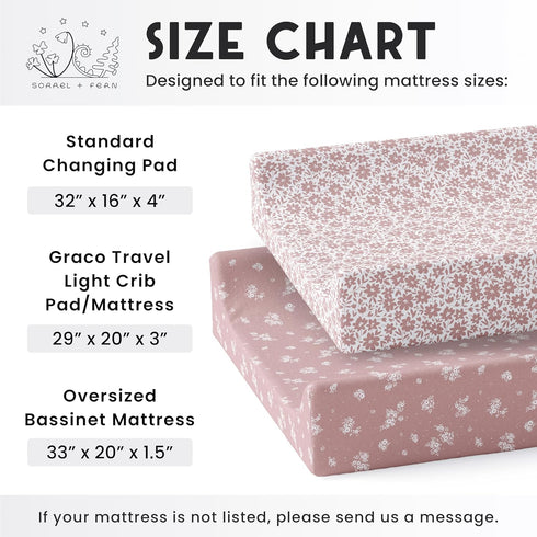 2-Pack Baby Changing Pad Cover for Girls (Antique Rose) - Premium Fitted Sheets Baby Diaper Changing Table Cover