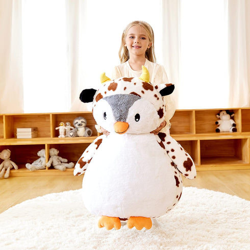 EARTHSOUND Giant Penguin Plush Toy, Large Jumbo 23" Soft Toys, Cute Huge Fluffy Oversized Fat Plushie, Gifts for Kids