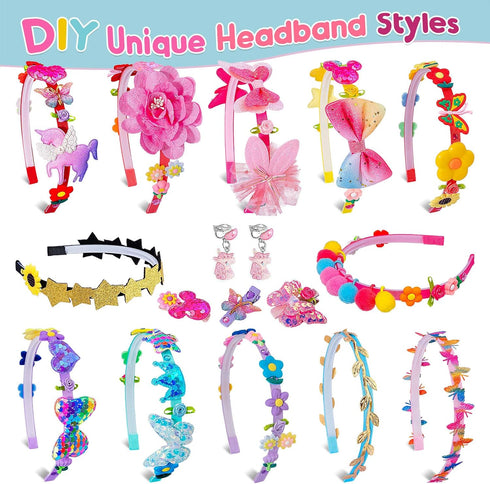 SUYUKI 4-12 DIY Hair Accessories Kit - Make Your Own Fashion Headbands for Kids