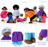 10 Pcs Wooden Dollhouse Family Set, 8 Mini People Figures & 2 Pets, Pretend Play Figures Accessories for Dollhouse