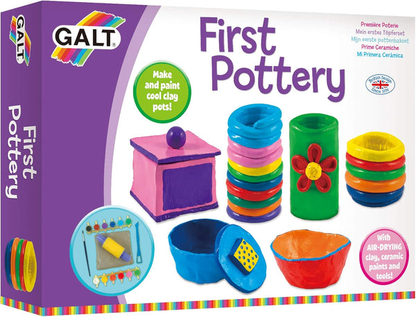 Galt Toys First Pottery Kids' Craft Kits, Clay and Paint for Ages 6 Years Plus