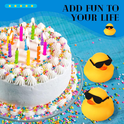 36 36 Chivao Pcs Mini Rubber Ducks with Sunglasses Rubber Ducks in Bulk Bathtub Duckies Toys for Kids Christmas