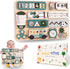 KALOTOYS Large Montessori Busy Board for Baby & Toddlers 1-3 17-Inch Wooden