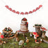 Agkvw Mushroom Garland - Red Glitter Mushroom Banner, Woodland Party Decor, Mushroom Theme Birthday Decorations, Fairy
