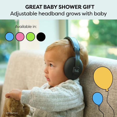 Baby Travel Noise-Cancelling Earmuffs - Adjustable Headband Infant Ear Protection Headphones for 0-24 Months