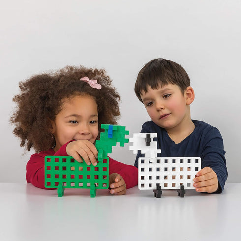 Set 3+ 60 PLUS PLUS Learn to Build Big, Basic - Building Toys for Toddlers and Preschoolers, Stem Toys for Year Old