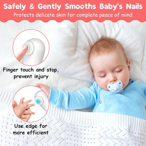 Trimmer 6 Baby Electric Nail Baby Nail Clippers, Safe Nail Filer Grinder Kit for Newborn Infant Toddler Kids or Adults
