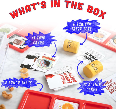 36 10-15 8-12 The Lunch Room Family Card Game Fast Paced Food Fight Party Game for Kids & Adults, Fun for Players, Easy