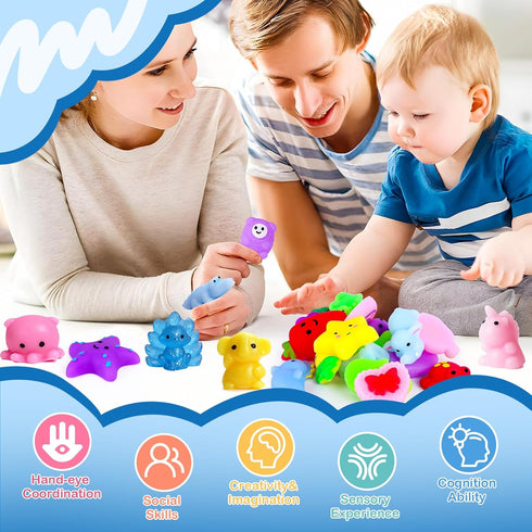 200 Pack VISCOO Squishy Toys, Mochi Squishy Bulk, Kawaii Squishies Party Favors for Kids, Stress Relief Sensory Toys