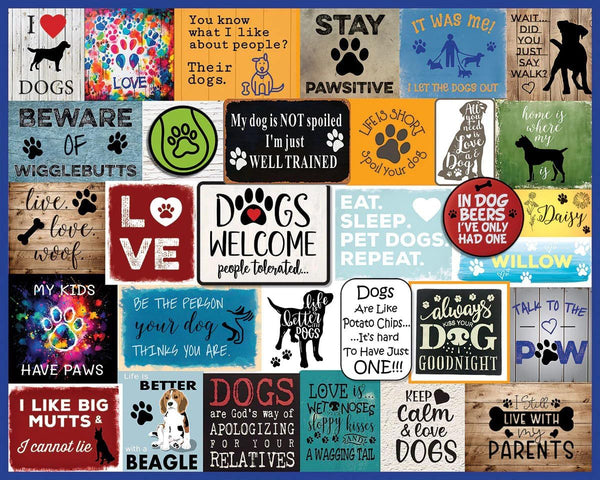 White Mountain 1000 Piece Jigsaw Puzzle Dog Quotes Collage Puzzles with Large