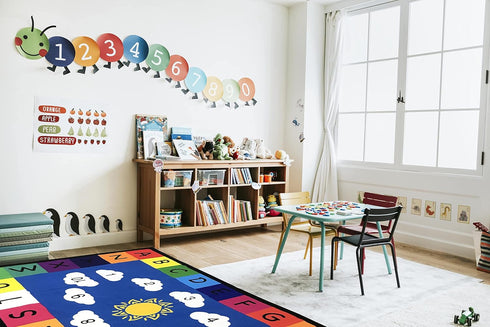 3'3"x4'11" Genki - Kids Rugs for Playroom - ABC Learning Area Rug for Play Room, Classroom, Kindergarten, and Preschool