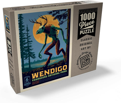 MyPuzzle Legends of The National Parks - Voyageurs' The Wendigo Vintage Poster - 1000 Piece Puzzle