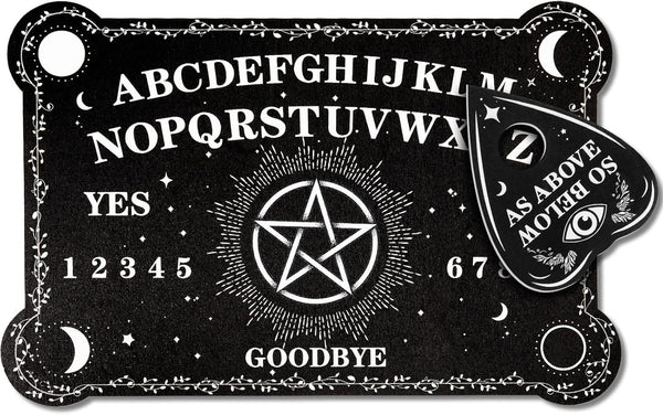 Pendulum Dowsing Divination Board Set Black Wooden Talking Board with Planchette Accessories