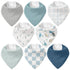 Muslin Baby Bibs 8 Pack, Baby Bandana Drool Bib for Drooling and