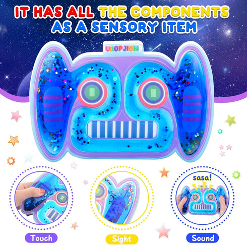 2PC UIIOPJIOM Autism Sensory Toys Easter Basket Stuffers for Boys, ADHD Autistic Airplane Travel Toys, Cool Squishy