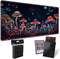 TCG Playmat Board Game Mat, Plus 50 Pcs Card Sleeves, 24 x 14 Neon Mushroom Game Mousepad with Soft Surface