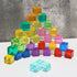 Rainbow Acrylic Gem Cubes - 10-Pcs Educational Sensory Training Crystal Toys for Children, Learn Color and Stacking