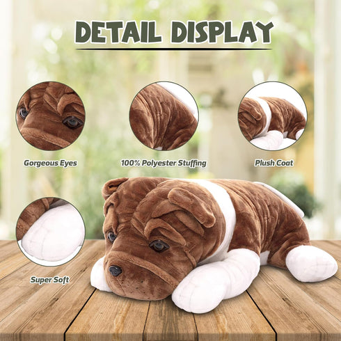 10") Plushland Realistic Stuffed Animal Toys Puppy Dog, Holiday Plush Figures for Kids, Babies to Play with (Bulldog
