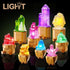9 Pack Set 1170PCS CUBIMANA Easter Party Favor Mineral Mini Building with LED Light, Crystals Flower Bonsai Block Toy