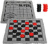 Yarlung Giant Checkers Set, 3 in 1 Jumbo Tic Tac Toe Game with Reversible Rug for Family Camping Lawn Games
