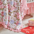 Shxime 3 Set, Cozy Piece Floral Crib Bedding Soft Quilted Baby Comforter with Fitted Sheet & Ruffled Crib Skirt