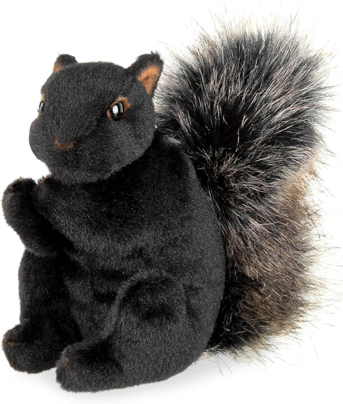 Bearington Acorn Black Plush Squirrel Stuffed Animal - 7" Realistic Soft Squirrel