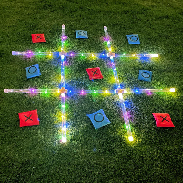 Outdoor Games Giant Tic Tac Toe, Glow in the Dark Yard Lawn Game for Family Fun