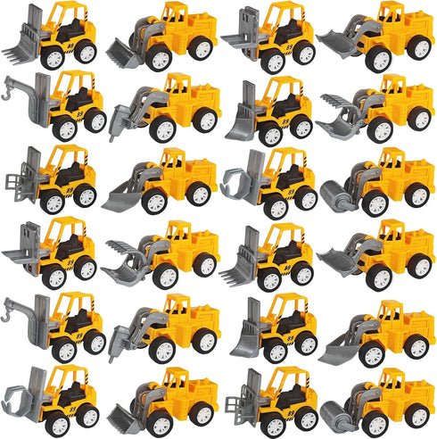 OJYUDD 24 Pcs Mini Construction Vehicles,Pull Back Engineering Vehicles,Play Figure Vehicles Toys