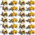 OJYUDD 24 Pcs Mini Construction Vehicles,Pull Back Engineering Vehicles,Play Figure Vehicles Toys