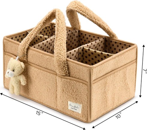 PeraBella Baby Diaper Caddy Organizer - Portable Storage Basket for Diapers, Wipes, Nursery, Car, Baby Shower Gift