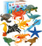 Ocean Sea Animal Figures - 12 Pack Realistic Soft Plastic Bath Toys for Toddlers, Kids, Boys, and Girls