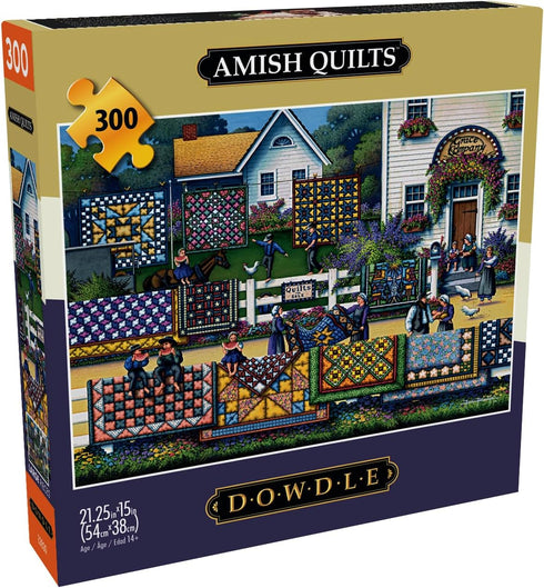 Buffalo Games Dowdle Amish Quilts Jigsaw Puzzle, 300 Pieces for Adults 14+, Perfect for Game Nights, Size 21.25 x 15.00