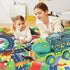 JKGIFTS 15 3-5, Dinosaur Truck Toy with Dino Figures & Activity Play Mat, Dinosaur Eggs, Perfect for Kids Stocking