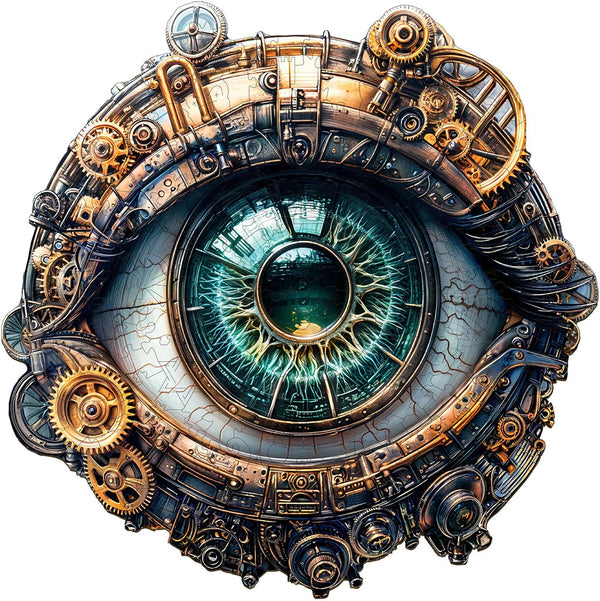 Wooden Puzzles for Adults - Mechanical Eyes Wooden Jigsaw Puzzle, Unique Animal
