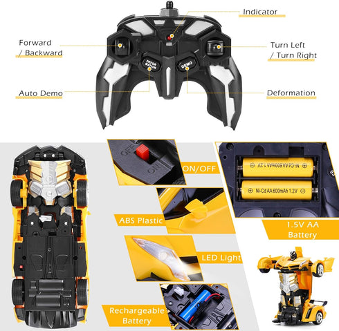 Dolanus Remote Control Car, Transform Robot RC Cars with One-Button Deformation and 360 Degree Rotating Drifting