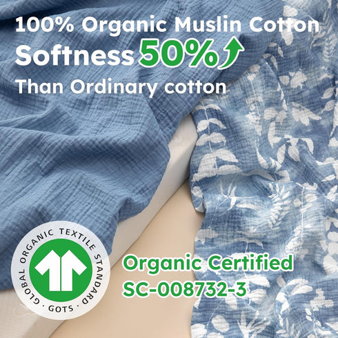 52"x28" Yoofoss Muslin Crib Sheets for Boys Girls, Organic Cotton Baby Crib Sheets for Standard Crib Mattress & Toddler