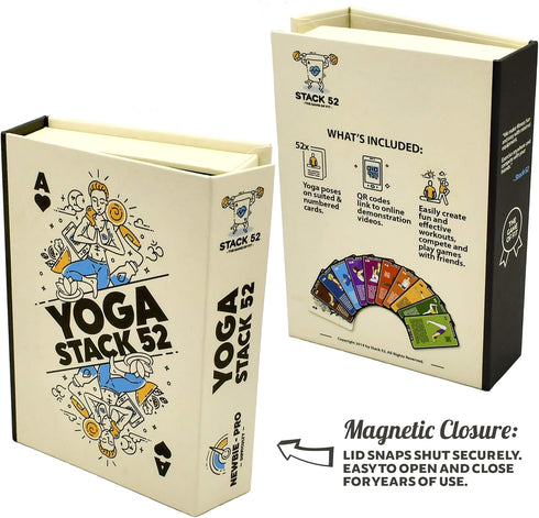 Yoga Exercise Cards, Designed by Certified Yoga Instructor, Video Instructions Included, Beginner to Advanced Poses and