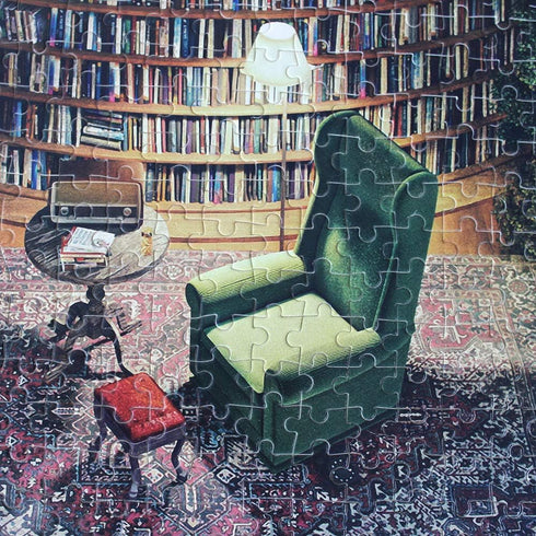 Moruska 1000 Pieces Puzzles for Adults - Wooden Jigsaw Puzzle Challenge - Bookshelf Dam