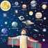 Glow in The Dark Stars and Planets for Ceiling, Glow Solar System Wall Stickers, Space Wall Decals for Kids Boys Room