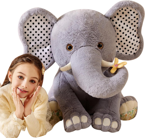 Giant Elephant Stuffed Animal Plush Toy, Large Jumbo 25" Cute Fluffy Plushie, Birthday Gifts for Kids