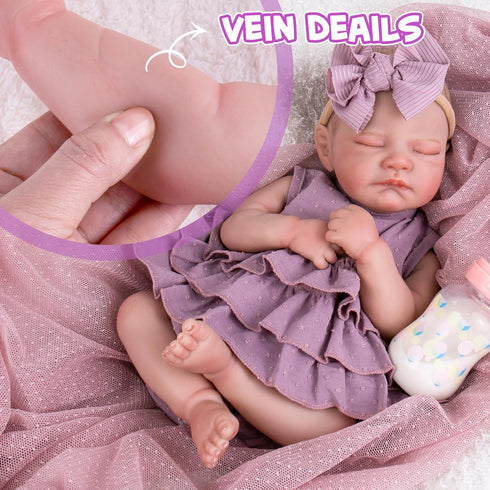 Aori Lifelike Reborn Baby Girl Dolls - Realistic 20-Inch Newborn Doll with Poseable Limbs and Feeding Kit