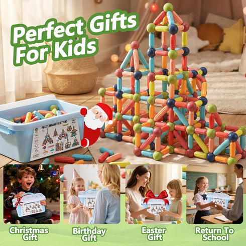 Set 6-9+Years COUOMOXA Magnetic Building Blocks STEM for Kids: Educational Magnetic for Old for Boys Girls