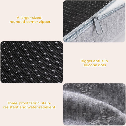 Kohentact 2PCS Bed Rail Bumpers for Toddlers with Pad - Foam Foldable Bed Bumper Guard with Dual Non-Slip Pads