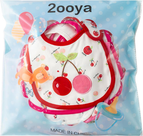 24Pcs 6-12 Cotton Waterproof Baby Bibs - Adjustable Hook Loop Closure Bib for Feeding Teething Drooling Eating, Months