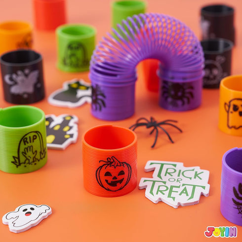 60 JOYIN PCS Halloween Coil Spring for Kids, Mini Magic Springs Toys, Fidget Stress Coils Toy for Halloween Party