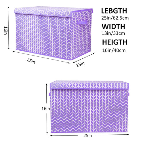 Large Toy Box Chest with Flip Lid, Toy Storage Organizers Bin Boxes with Sturdy Handles for Kids, Nursery, Playroom