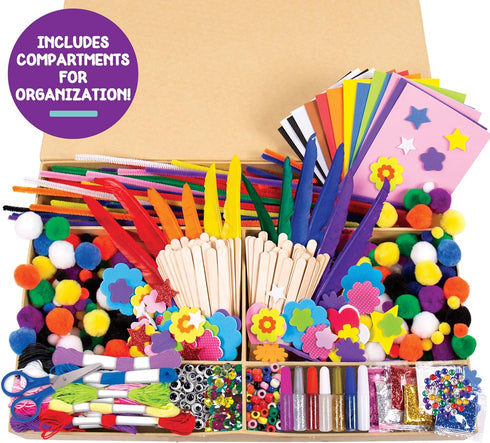 1000 Set, Made By Me Ultimate Craft Box, Art & Craft Activities Piece Storage Case, Great for Preschool Arts & Crafts